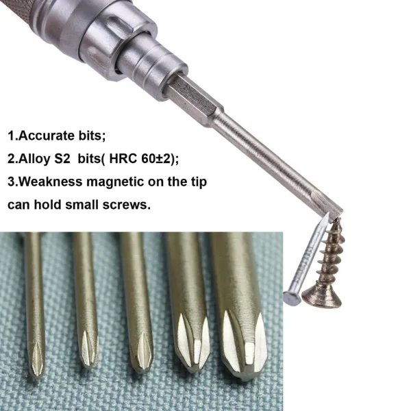 Nanch Precision Small Screwdriver Set 23 Pcs with 22 Bits,Professional Repair Tools Kit for iPhone Computer Electronics(S2) - Image 4