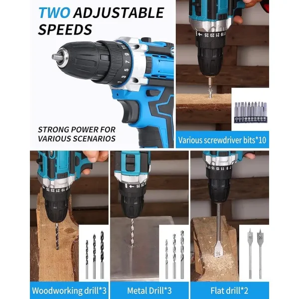 Electric Drill Bit Set Cordless Screwdriver Tool Kit Home Repair Hand Tools Utility Knife Vise Pliers Adjustable Wrench Safety - Image 6