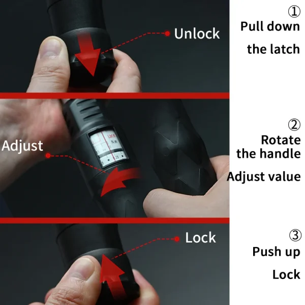 Torque Wrench N.m Lbf.ft Double unit scale 10-330N.m 3/8 1/2 Adjustable and Replaceable head Motorcycle Car Repair Tools - Image 3