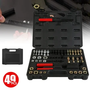 49Pcs Thread Chaser Set Thread Restorer Kit Thread Chaser Repair Tool Kit Includes 24 Rethreading Dies 22 Rethreading Taps