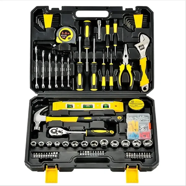NSOUR 108 Piece Tool Set, General Household Hand Tool Kit with Plastic Toolbox Storage Case, Wrench Screwdriver Socket Extension
